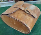 Vintage Pair Of Black Ebony Gentleman s Brush   Comb Set In Tan Leather Case