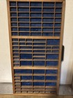 Vtg Hamilton  Letterpress Type Set Printer Drawer Shadowbox Tray Blue Velvet