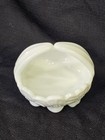 Vintage Westmoreland White Milk Glass Basket Dogwood Flower Pattern Split Handle