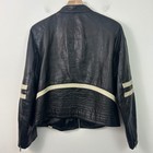 Vintage Wilsons Maxima Leather Jacket Women s Black Moto Racer Stripe Size Xl
