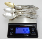Vintage Set Of 5 Sterling Silver Souvenir Spoons  92 5 Grams Scrap