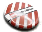 Western Airlines Button Red   White Stripes