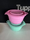 Tupperware Mixing Measuring Bowl Matching Seal Mint   Pink 2 5 Cup   625ml Set