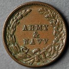 1863 Patriotic Civil War Token 8b 309a R-2  army   Navy 