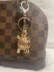 Turtle Keychain Bag Charm Purse Handbag Charm Bling Rhinestones Turquoise