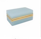 Antique French Blue Opaline Box Jewelry Casket French Glass Brass Mounts 