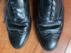 Vintage 90s Leather Wingtip Oxford Shoes Black 10 D Nunn Bush Party Prom Wedding
