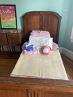 Antique Pair Of Hand-carved Mahogany Twin Size Beds