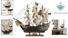 Antique Walnut Black Pearl Pirate Ship Model Decor - 20 5  For Collectors