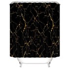 4pcs Shower Curtain Sets Black And Gold Marble Bathroom Sets With Shower Curtain