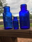 Early 1900 s Bromo Selzer Cobalt Blue Medicine Apothecary Drug Bottle Lot Of 3