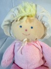Vintage Eden Soft Baby Doll Blonde Hair Pink Terrycloth Yarn Hair Gingham Plush