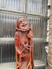 22 Inch Vtg Chinese Boxwood Healer Li Tieguai  Wooden Iconic Figure Hand Carved