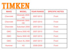 Timken Front Wheel Bearing Hubs For 2007-10 Sierra Silverado Sierra 2500 3500 Hd