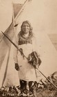 Little Eagle Native American Rppc Photo Postcard Tipi Spear Portrait