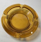 Vintage Mid Century Modern Style Small Yellow Glass Ashtray Cigar Room Display