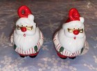 Fitz   Floyd Omnibus Santa Claus Salt   Pepper Shakers Christmas Hand Paint Rare