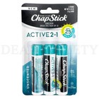 Chapstick Active 2-in-1 Unscented Lip Balms 0 45oz 3ct Each Lot Of 3