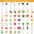 105pcs Kids Kitchen Bbq Playset Pretend Cooking Pots Pans Food Utensils Toys