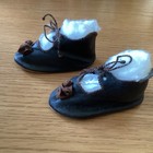 Vintage  Styled   Beautifully  Detailed Leather Doll Shoes For Your Antique Doll