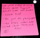 Lot Of 50 Vintage Printing Press Metal Typeset Blocks Letters Numbers