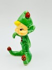 Vintage Rare Green Holly Pixie Elf Place Card Holder Figurine Holt Howard 1959