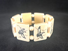 Native Alaskan Inuit 8-panel Geese In Flight Stretch Bracelet Circa Late 60 s