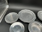 Vintage Wilton Columbia Pewter Set Of 14 Scalloped Plates Usa