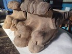 Huge Pair Of Fancy Ornate Antique Wood Wooden Lion Paw Foot Feet Table Legs 