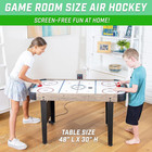 48 Inch Air Hockey Arcade Table For Kids - Oak Or Black - Includes 2 Pushers  3 