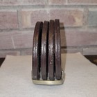 Vintage Western-themed Metal Spur Coaster Holder With 4 Leather Coasters