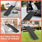 Foldable Pet Ramp Lightweight Dog Ramp For Cars Trucks Suvs Up To 150 Lbs Black