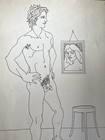 Philip Core  1951-1989  Original Pen   Ink Drawing  1972 Homoerotic Lgbt Art