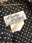 Vintage Lady Carol Of New York Black white Polka Dot Belted Button Shirt Dress 8