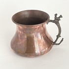 Islamic Copper Mug Tankard Persian Middle Eastern Hand Hammered Bird Handle