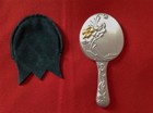 Magnificent Vtg Hand Mirror 2 Tone Sterling Silver 950 Floral Design 4 5 X 2  Ex