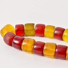 Old Bohemian Glass And Phenolic Resin Orange Red Trade Beads 30 Inch
