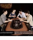 Barrington 10 Player Folding Poker Table With Steel Cup Holders   Padded Rails