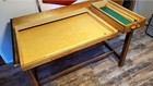 Hamiliton 1950s Tiger Oak  W  2 Draw 60 X 37 X 37 5 Adjustable Drafting Table