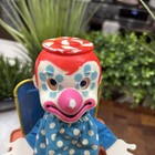 Vtg 1968 Tin Mattel Clown Jack In The Box Toy Wind Up 1960s Pops Up Bright Color