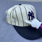 Vtg Annco New York Yankees Baseball Hat Fitted Pinstripe Cap 7 5 8 Mlb Usa Made 