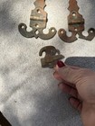 Antique Vintage Hardware Solid Brass Strap Hinges Latch Fancy Ornate Ice Box