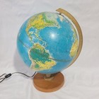 Replogle World Horizon Vintage Light Up Lamp Globe Full Size Textured Rotates