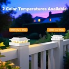 Solar Post Cap Lights For 4x4 Wood vinyl Posts  6 Pack White