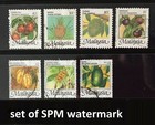   malaysia 1986 Fruits Series Full Set Sg 344-351 Used Watermark Spm   Harrison
