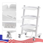 3 Layers Dental Medical Trolley Cart Mobile Instrument Tool With Built-in Socket
