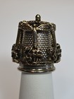 Carousel Metal Thimble Clydesdale Horses Gold Color Spinner Over Silver Thimble