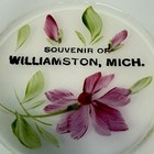 Williamston Michigan Mi Antique Depression Glass Souvenir Milk Cut Trinket Pan