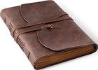 Leather Bound Journal For Men women  Rustic Vintage 6x8 Inch Dark Brown