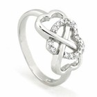 925 Sterling Silver Infinity Heart Cubic Zirconia Ring Sizes 5-9 For Women